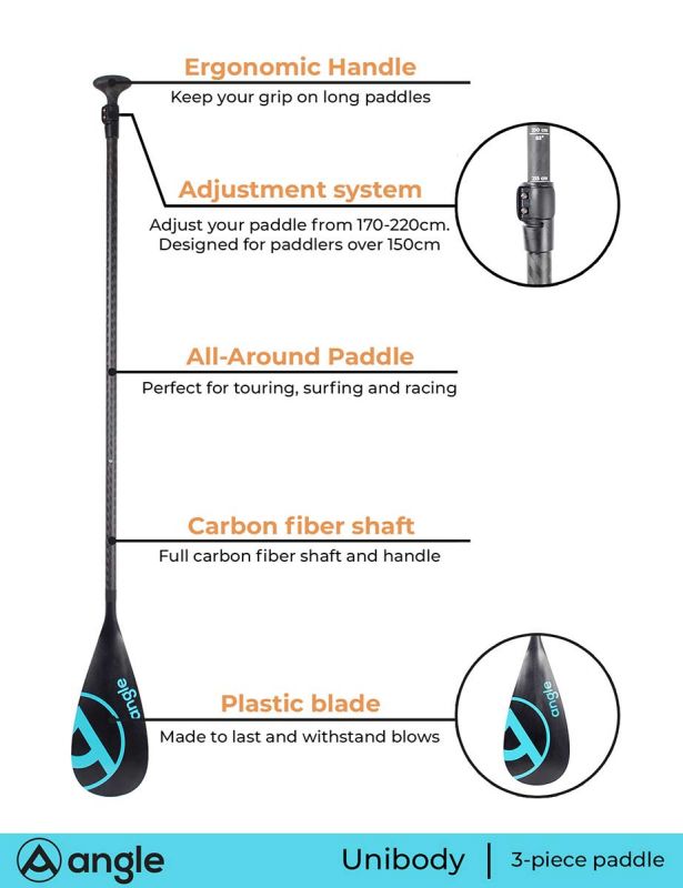 Angle SUP UNIBODY7 wiosło carbon 3-częściowe