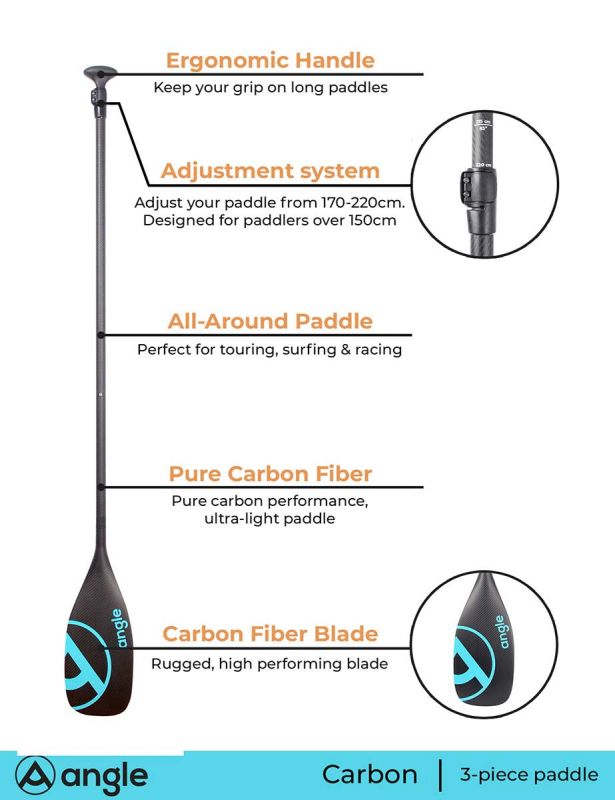 Angle SUP PERFORMANCE7 wiosło carbo 3-częściowe