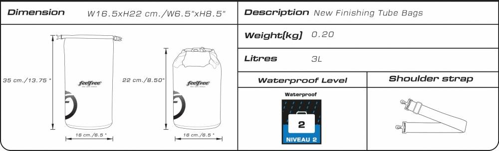 Torba – worek wodoodporny Dry Tube Mini 3L Slate szary